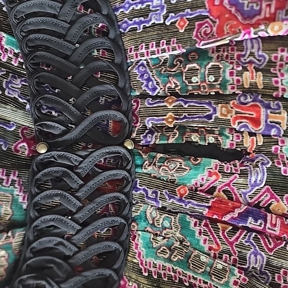 Anthropologie Moulinette Soeurs Velvet golden thread shimmer dress size Large - Picture 8 of 8